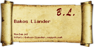 Bakos Liander névjegykártya